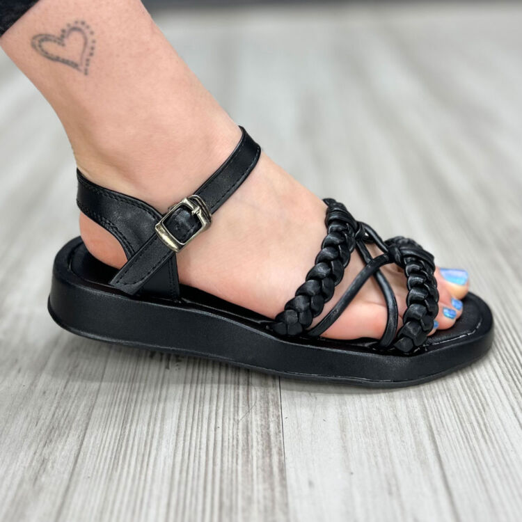 صندل دخترانه بندی مشکی کد 14159