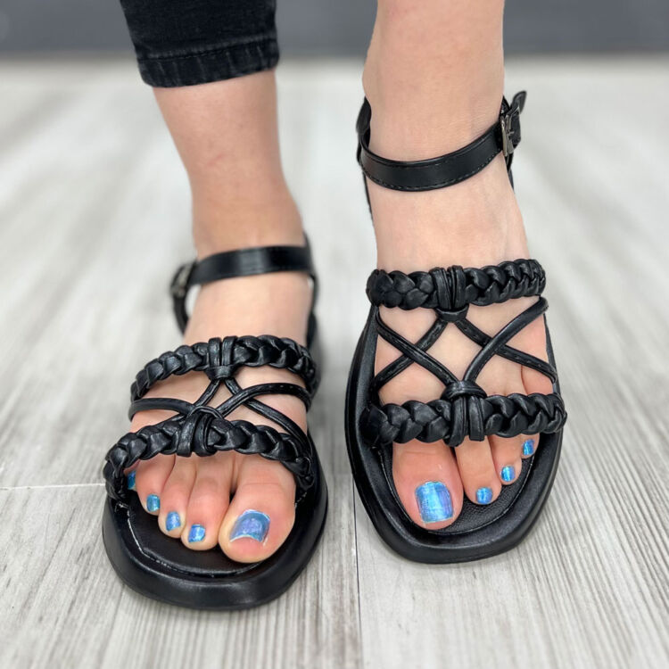 صندل دخترانه بندی مشکی کد 14159