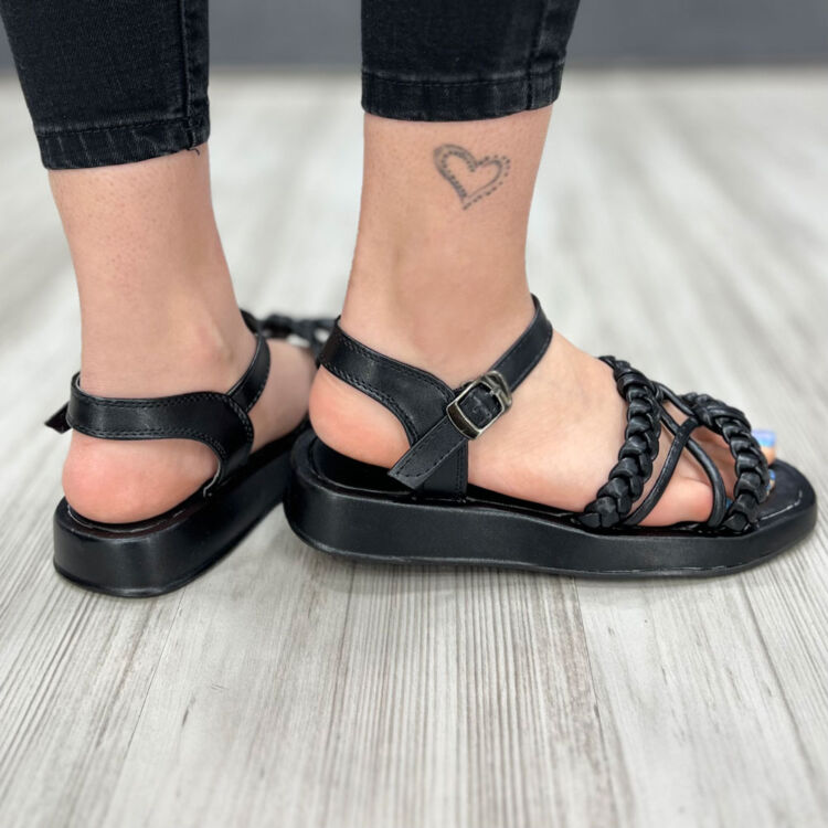 صندل دخترانه بندی مشکی کد 14159