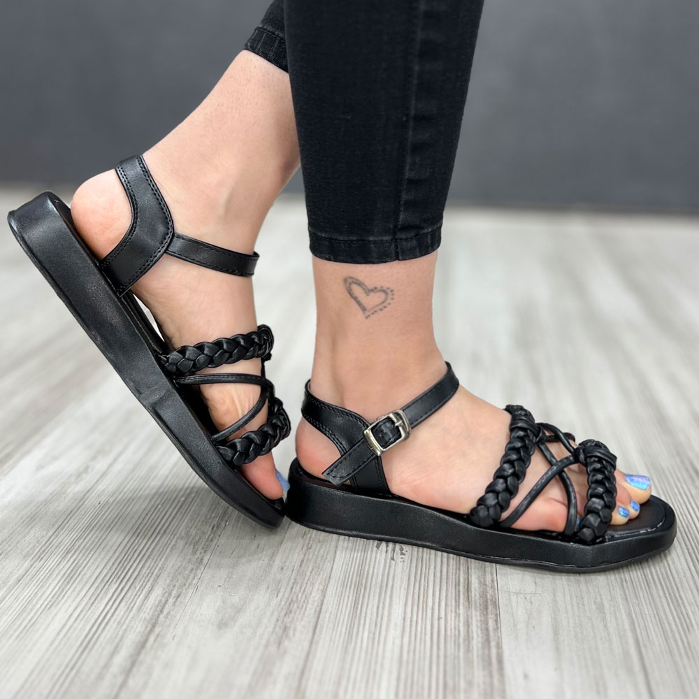 صندل دخترانه بندی مشکی کد 14159