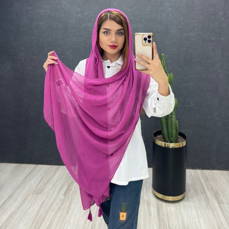 شال پلیسه منگوله دار 14226
