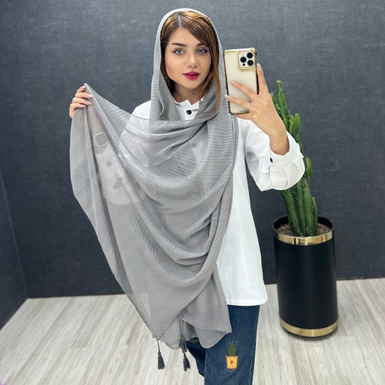شال پلیسه منگوله دار 14226