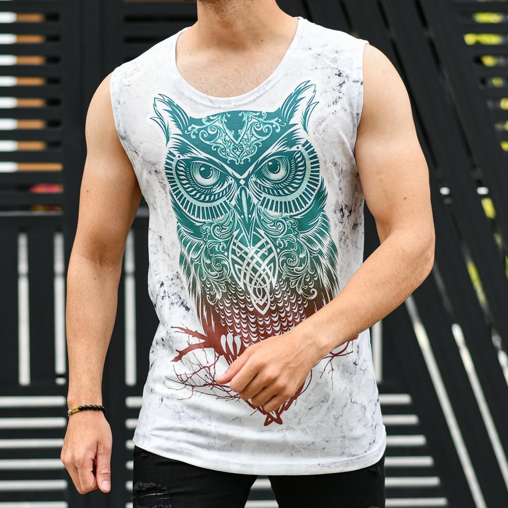 رکابی مردانه طرح جغد کد 14276