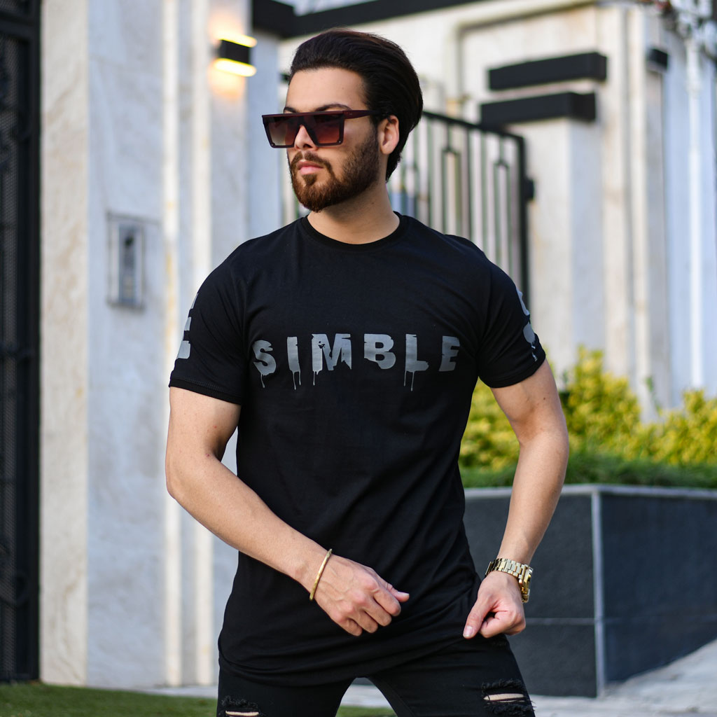 تیشرت مردانه SIMBLE مشکی کد 14493