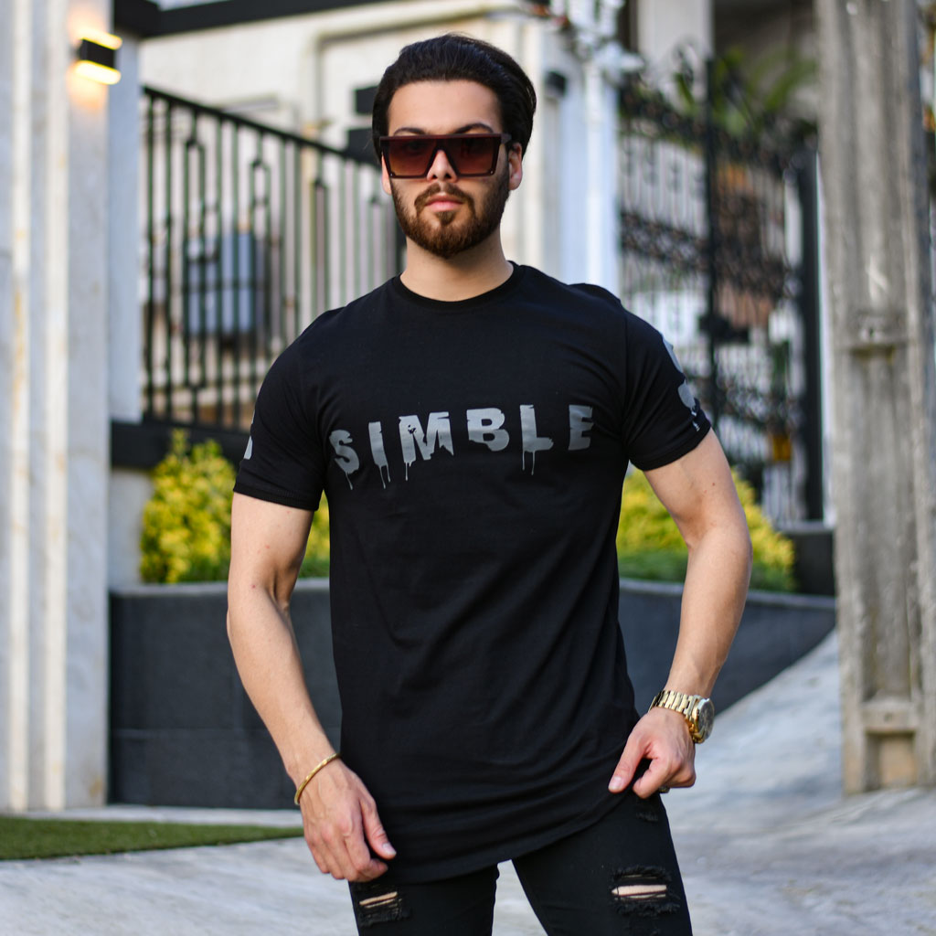 تیشرت مردانه SIMBLE مشکی کد 14493