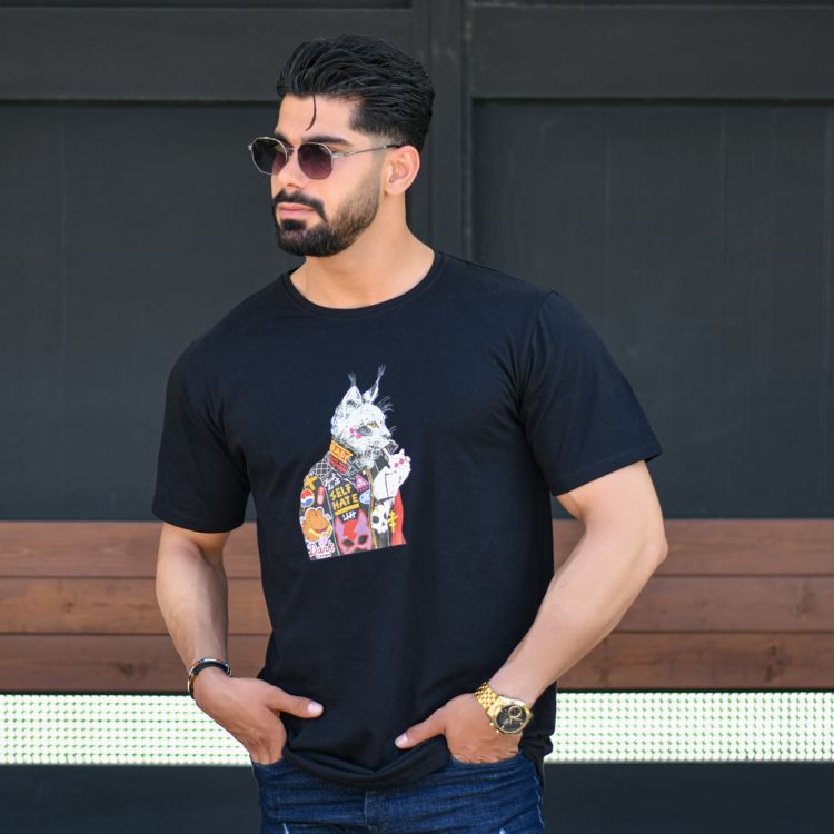 تیشرت مردانه WILD CAT کد 14527 مشکی