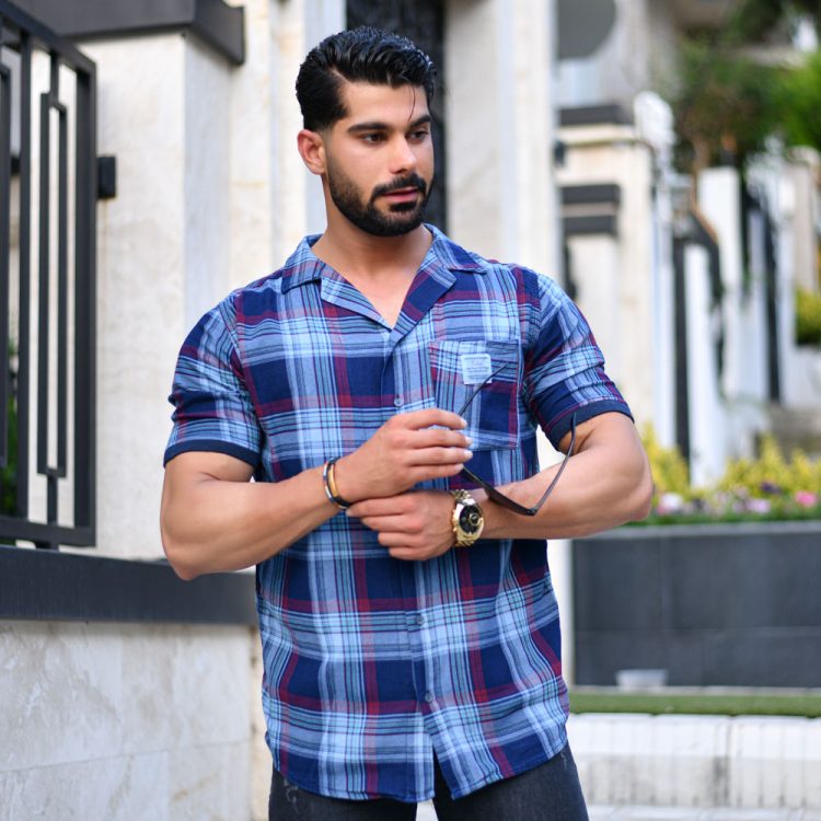 پیراهن مردانه چهارخانه کد 14982