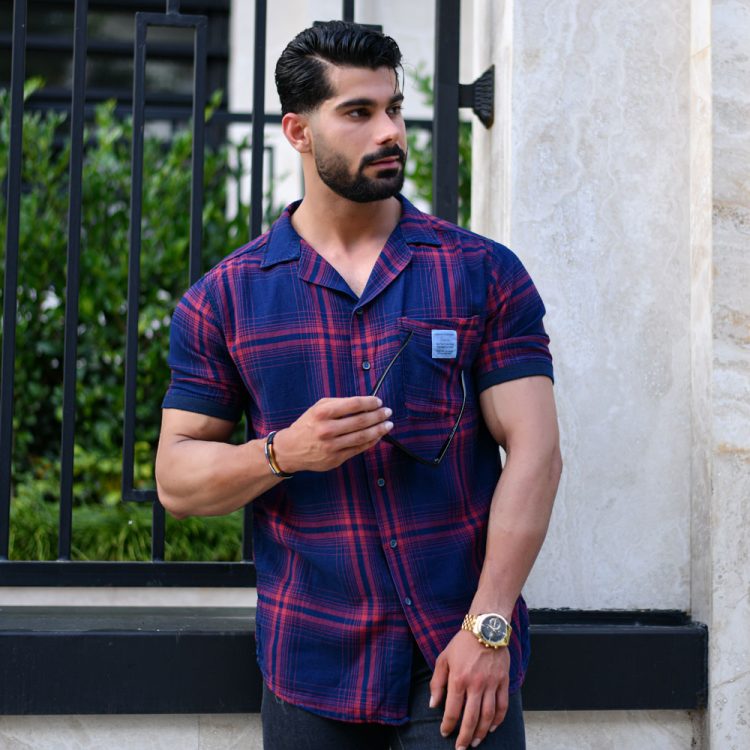 پیراهن مردانه چهارخانه کد 14982