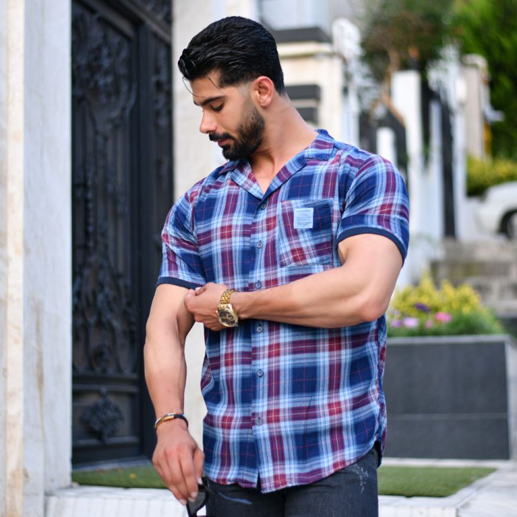 پیراهن مردانه چهارخانه کد 14982