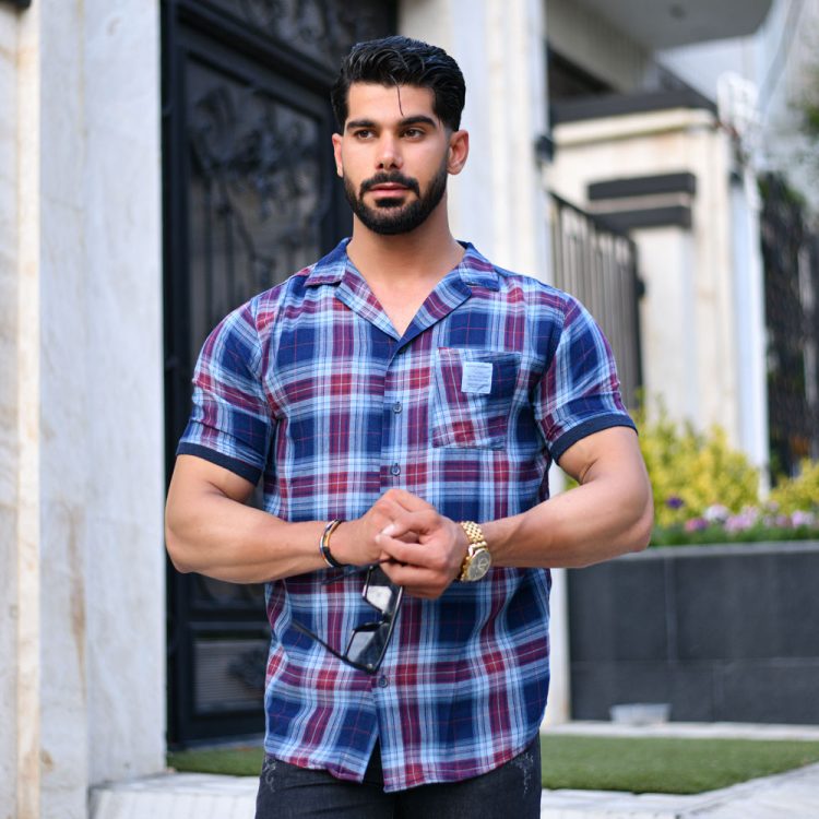 پیراهن مردانه چهارخانه کد 14982