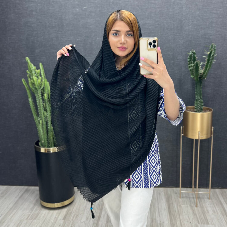 شال پلیسه کد 15258 مشکی