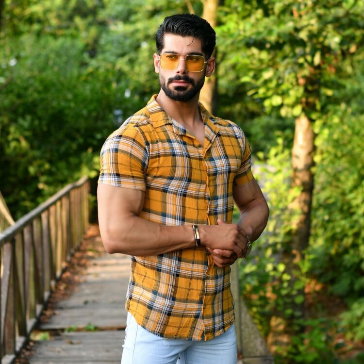 پیراهن مردانه چهارخونه کد 15648