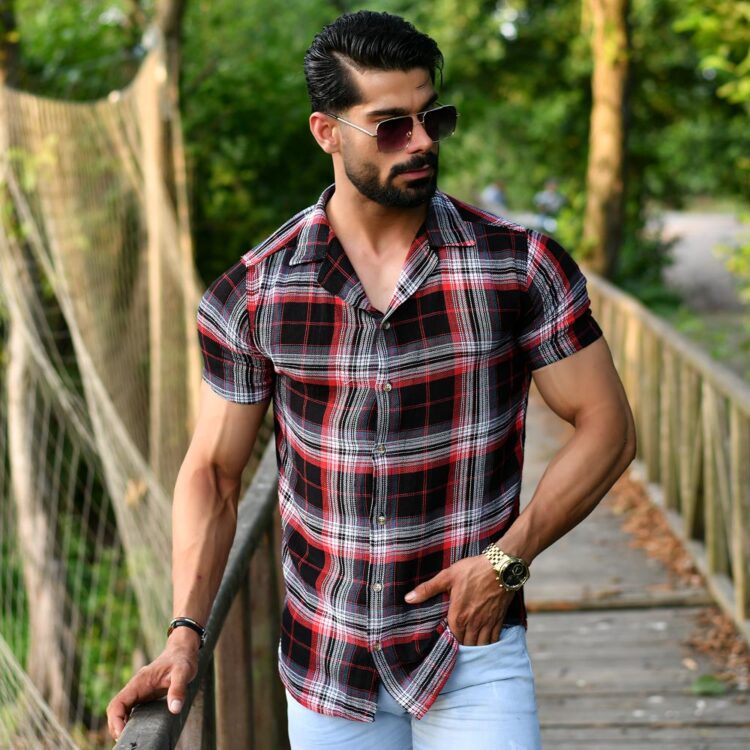 پیراهن مردانه چهارخونه کد 15648
