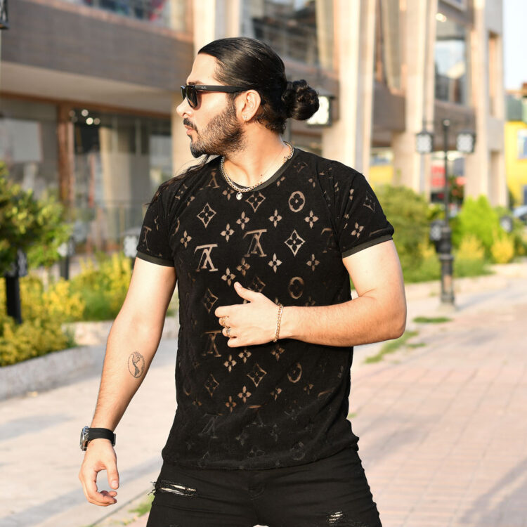 تیشرت مردانه LV مشکی کد 16063