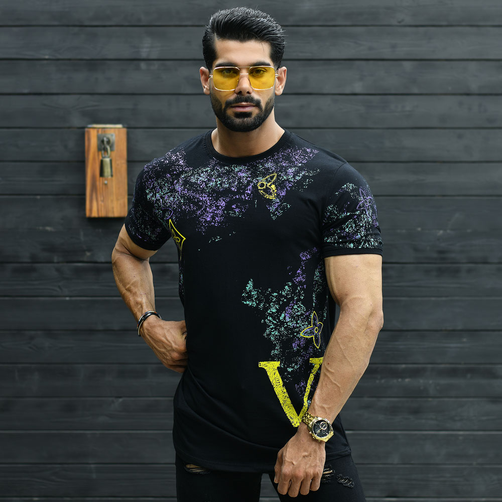 تیشرت مردانه LV مشکی کد 15434