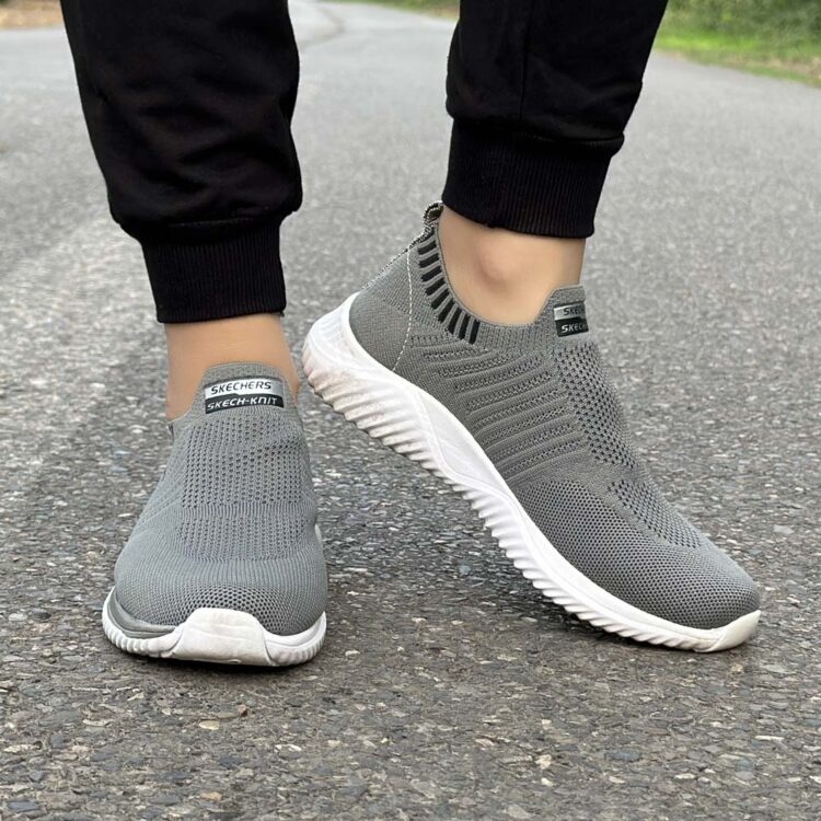کتانی دخترانه SKECHERS خاکستری کد 14829