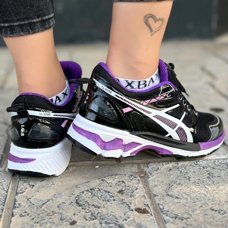 کتانی دخترانه ASICS مشکی بنفش کد 15716