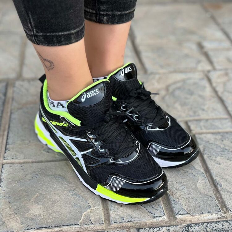 کتانی دخترانه ASICS مشکی فسفری کد 15714