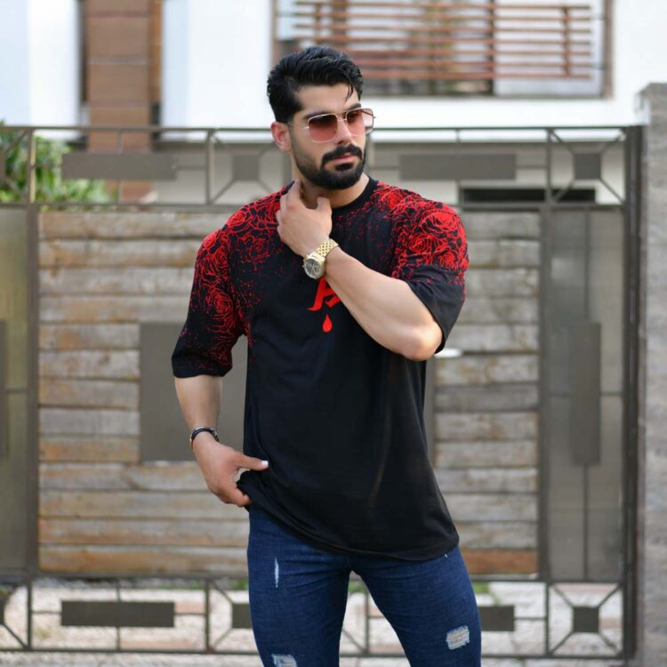 تیشرت لش مردانه مشکی کد 16285
