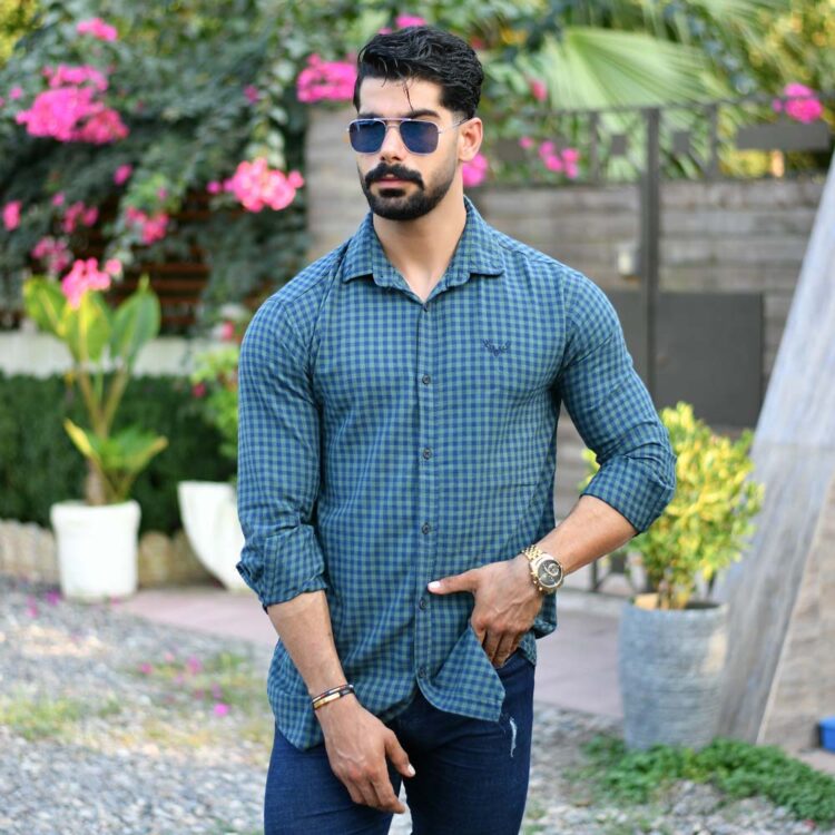 پیراهن مردانه چهارخانه کد 16730