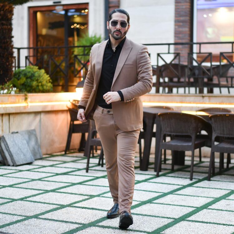 ست کت و شلوار نسکافه ای کد 16840