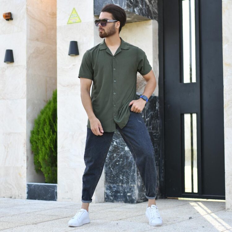 پیراهن مردانه یشمی کد 16800