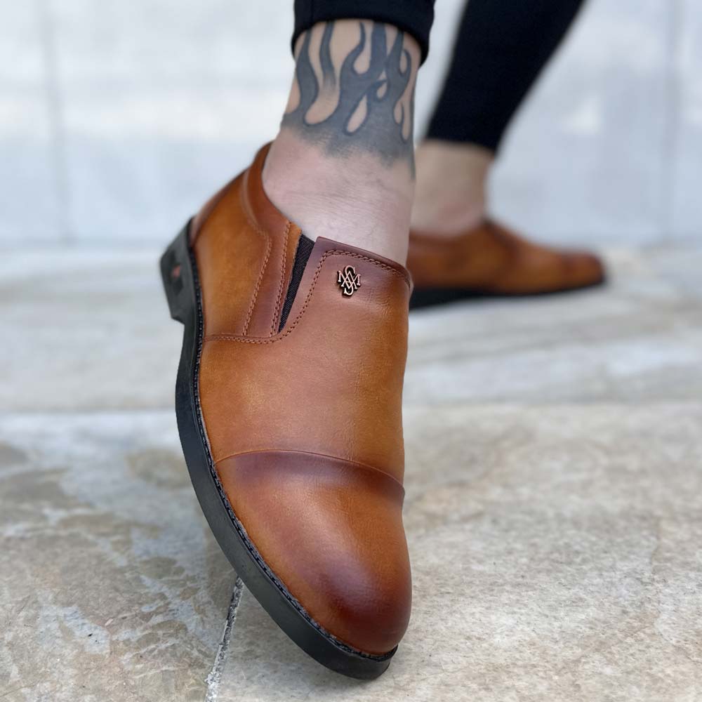 کفش مردانه قهوه ای کد 16602