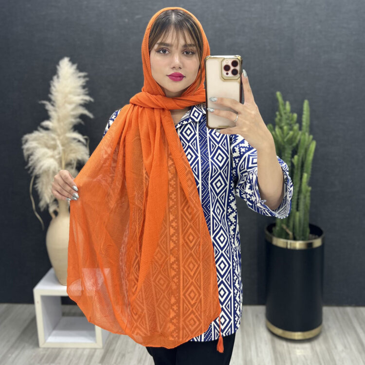شال منگوله دار کد 16273 اجری