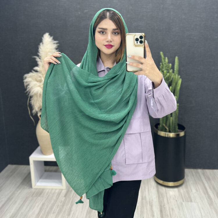 شال پلیسه کد 16250 سبز