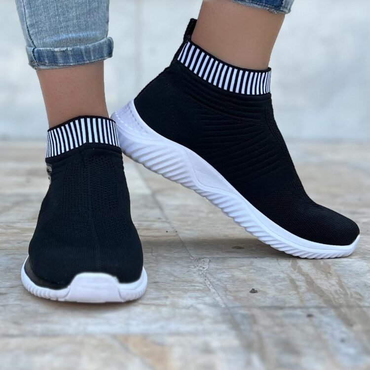 کتانی دخترانه ساقدار SKECHERS مشکی کد 16306