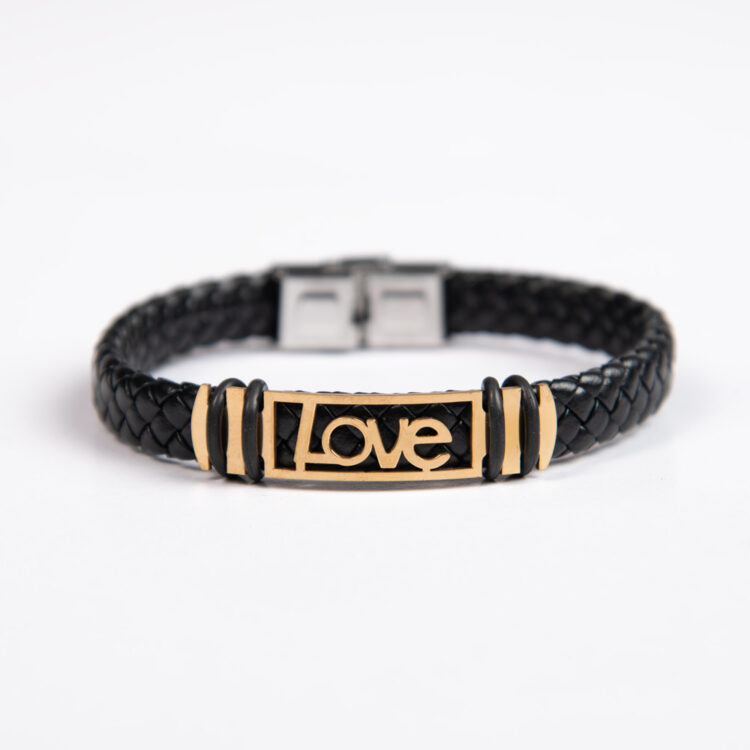 دستبند چرم LOVE کد 17338