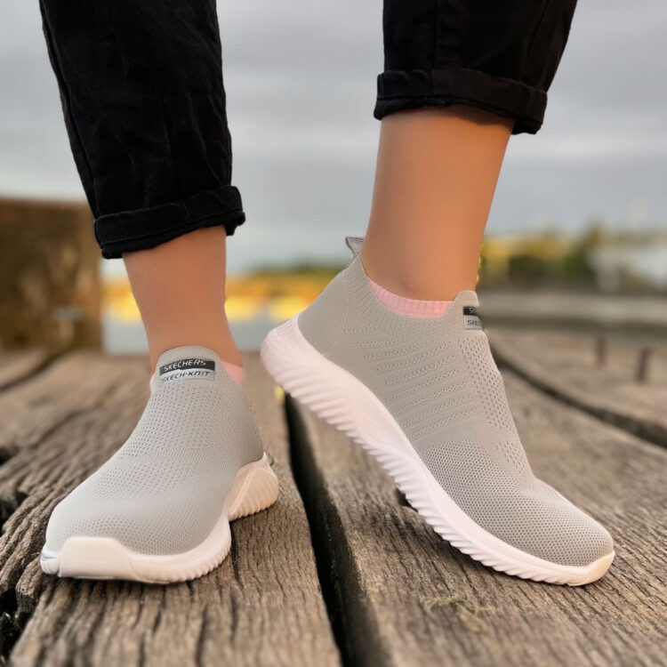 کتانی دخترانه SKECHERS طوسی کد 17108
