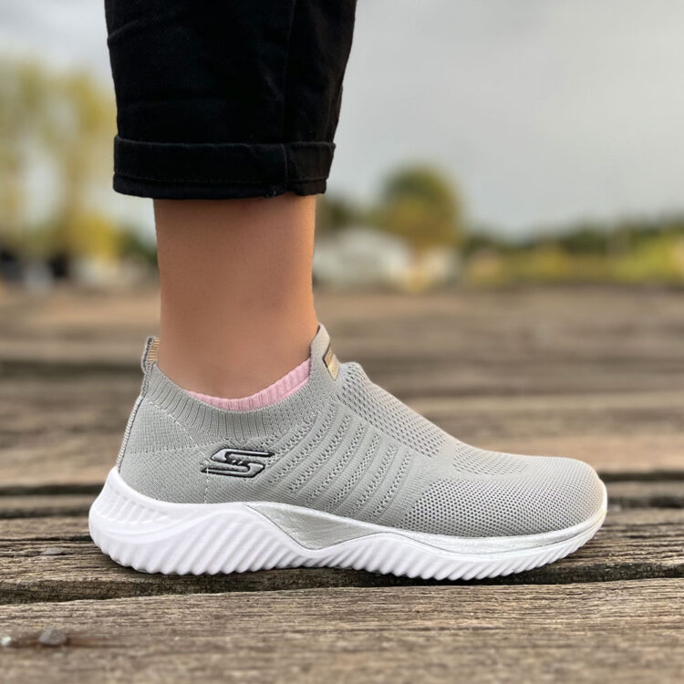 کتانی دخترانه SKECHERS طوسی کد 17108