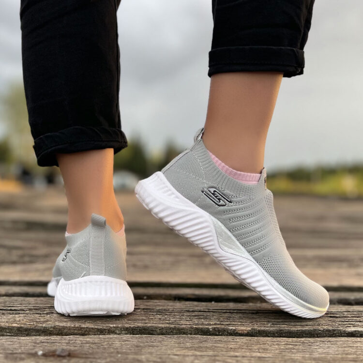 کتانی دخترانه SKECHERS طوسی کد 17108