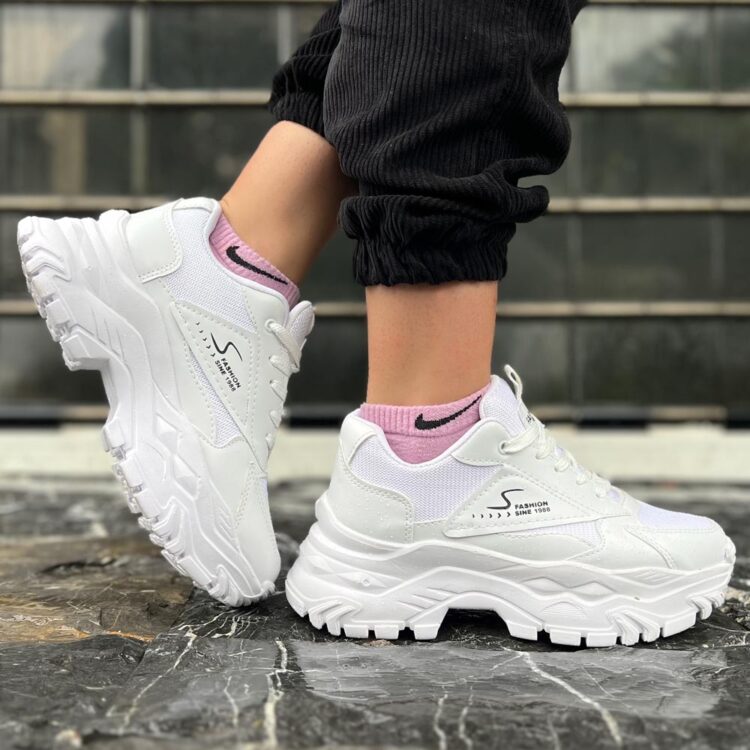 کتانی دخترانه FASHION سفید کد 17232