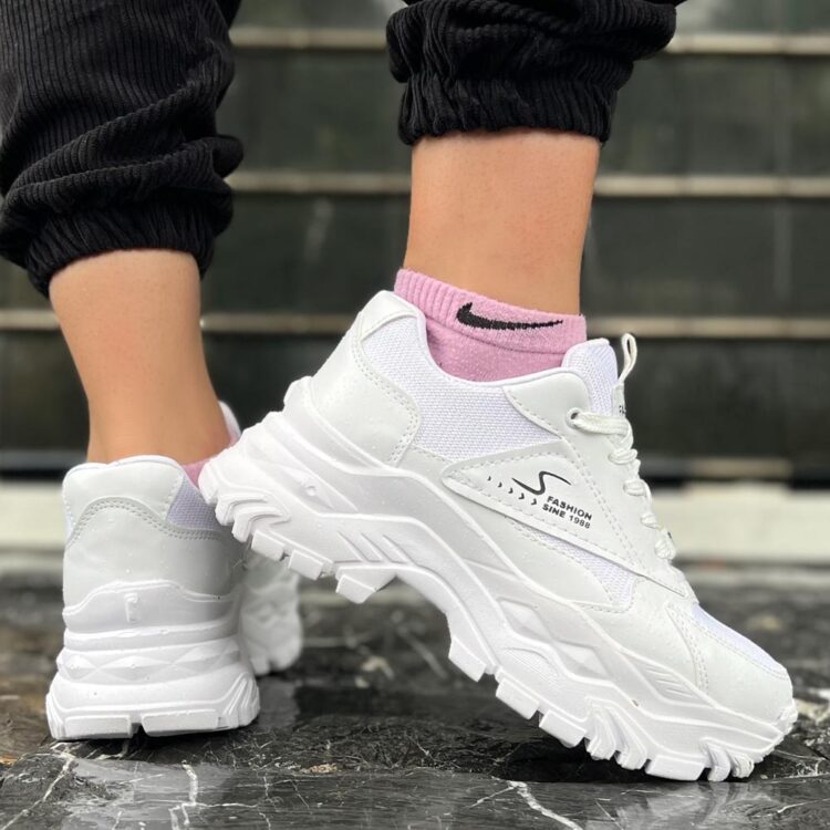 کتانی دخترانه FASHION سفید کد 17232