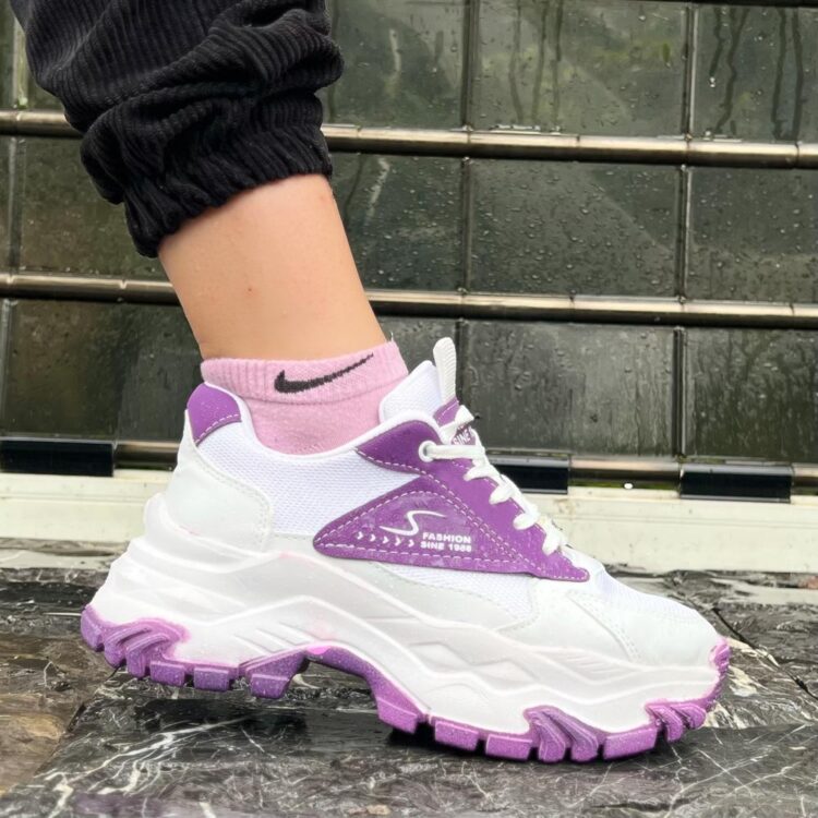 کتانی دخترانه FASHION سفید کد 17236