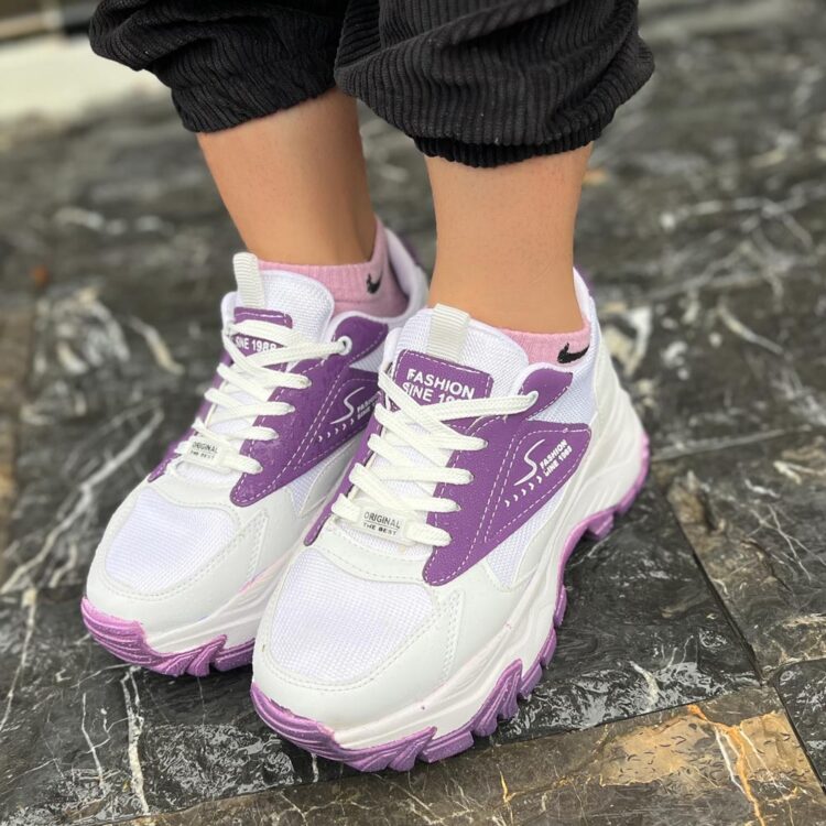 کتانی دخترانه FASHION سفید کد 17236