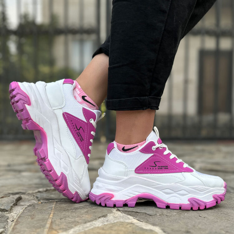 کتانی دخترانه FASHION سفید کد 17527