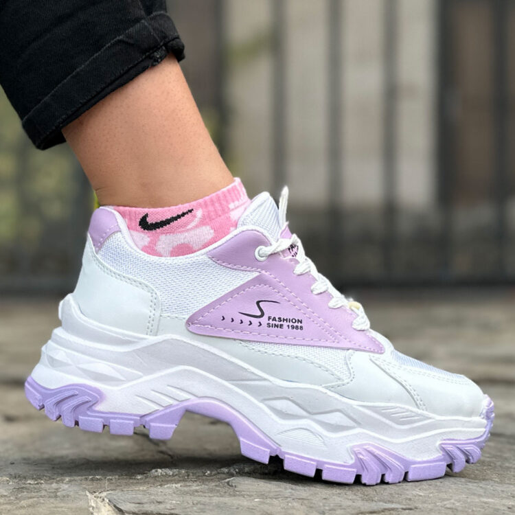 کتانی دخترانه FASHION سفید کد 17528