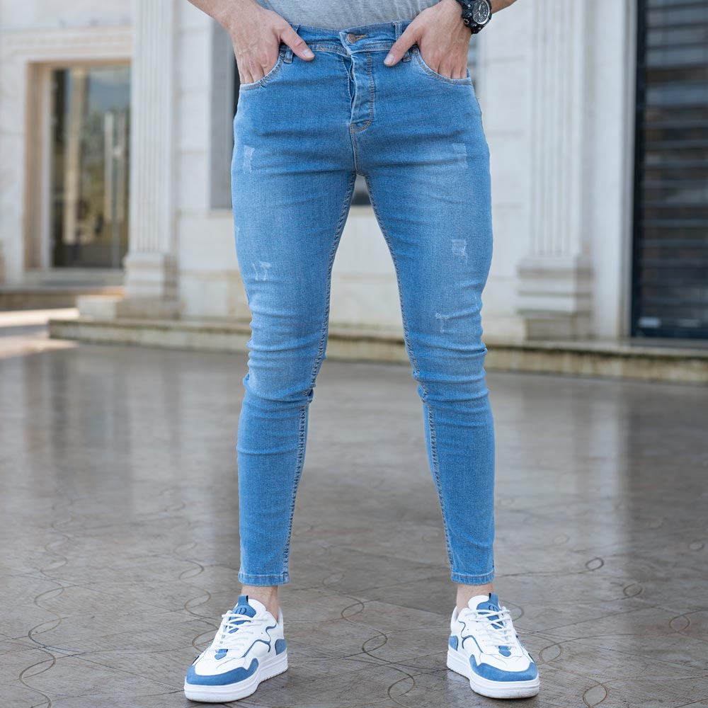 شلوار جین مردانه آبی کد 18302