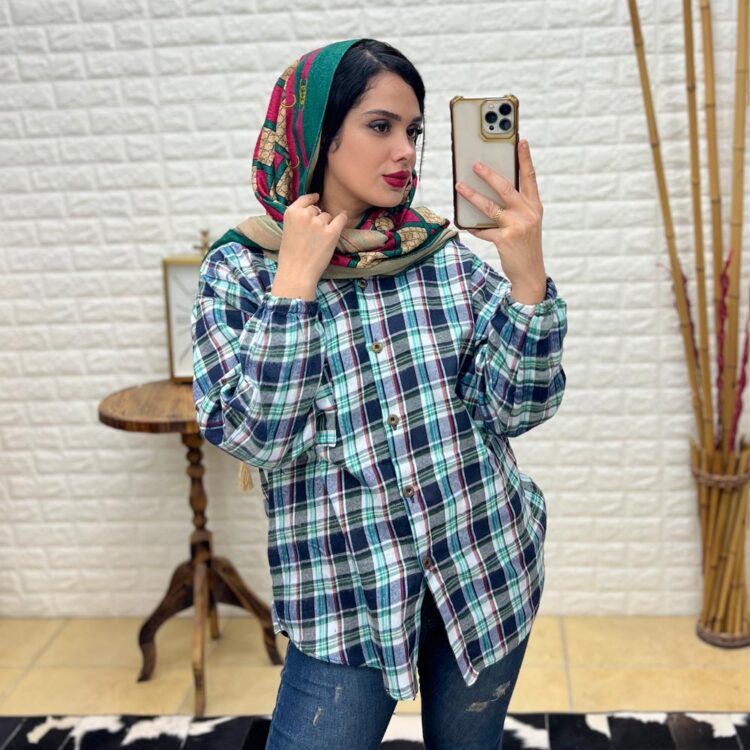 مانتو کلاهدار چهارخانه کد 18466