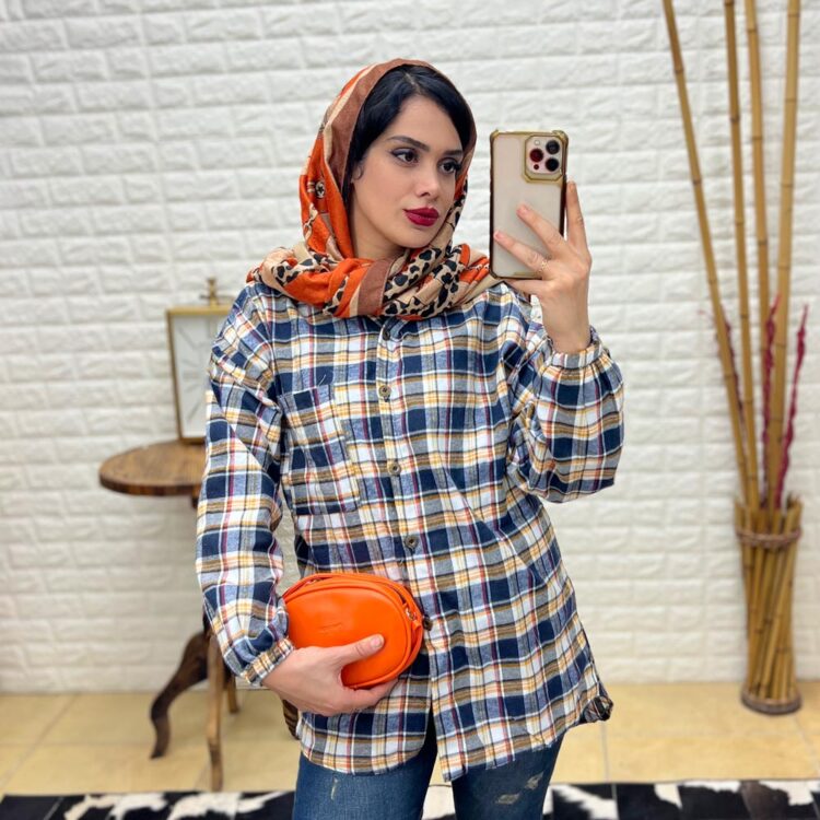 مانتو کلاهدار چهارخانه کد 18466
