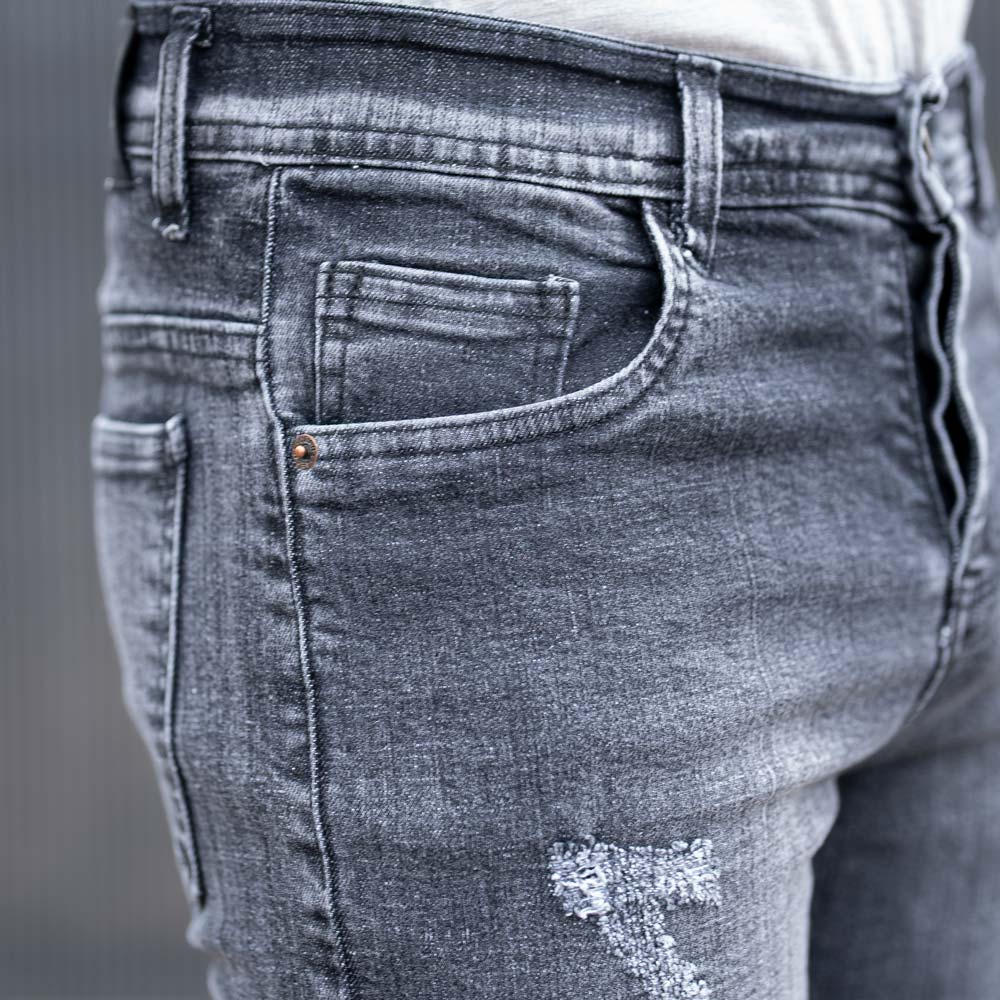 شلوار جین مردانه ذغالی کد 18676