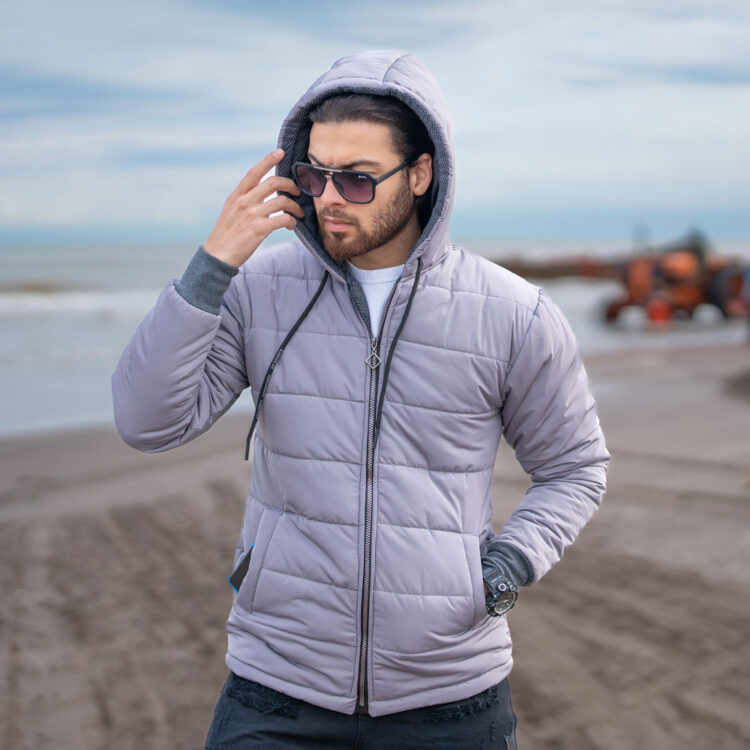 کاپشن مردانه خاکستری کد 18923