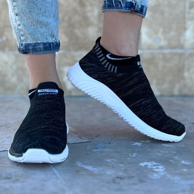 کتانی دخترانه اسکیچرز ذغالی کد 18970