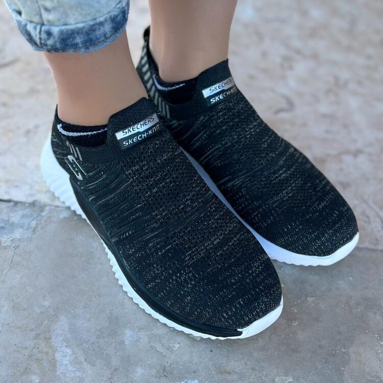 کتانی دخترانه اسکیچرز ذغالی کد 18970