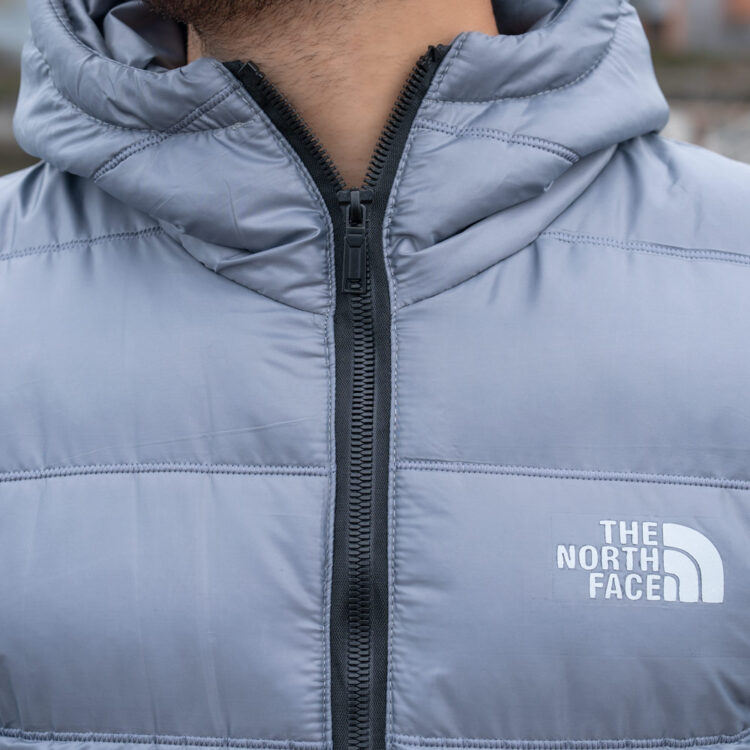 کاپشن مردانه پفی خاکستری کد 19428