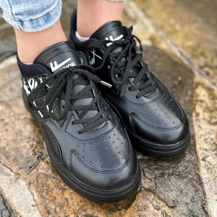 کتانی دخترانه واریور مشکی کد 19229