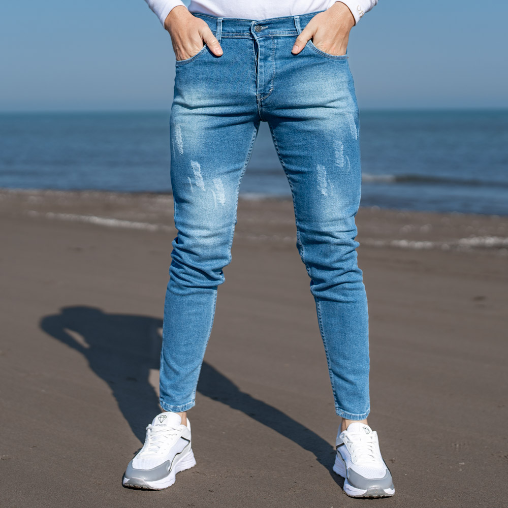 شلوار جین مردانه آبی کد 19590